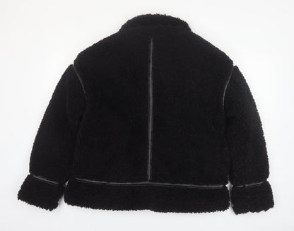 Papaya Women’s Black Faux Shearling Bomber Jacket Size 12