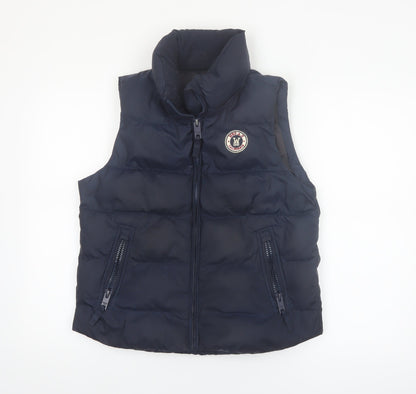 WHO.A.U Women Blue Puffer Waistcoat Size 14 Varsity Style