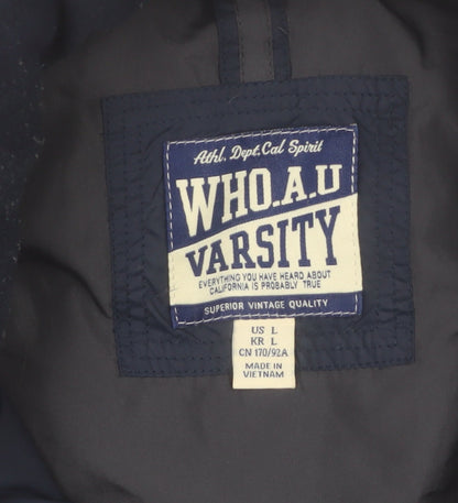 WHO.A.U Women Blue Puffer Waistcoat Size 14 Varsity Style