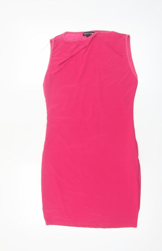 PrettyLittleThing Women Pink Bodycon Sleeveless Short Dress UK10