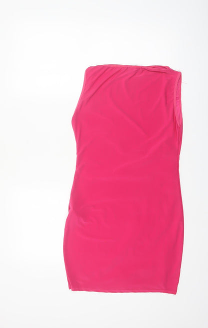 PrettyLittleThing Women Pink Bodycon Sleeveless Short Dress UK10