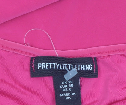 PrettyLittleThing Women Pink Bodycon Sleeveless Short Dress UK10