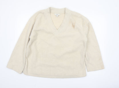 Marks and Spencer Women’s Beige V-Neck Knit Jumper M