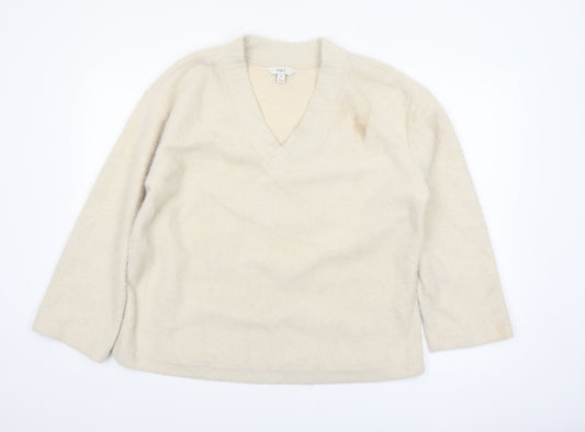 Marks and Spencer Women’s Beige V-Neck Knit Jumper M