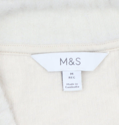 Marks and Spencer Women’s Beige V-Neck Knit Jumper M