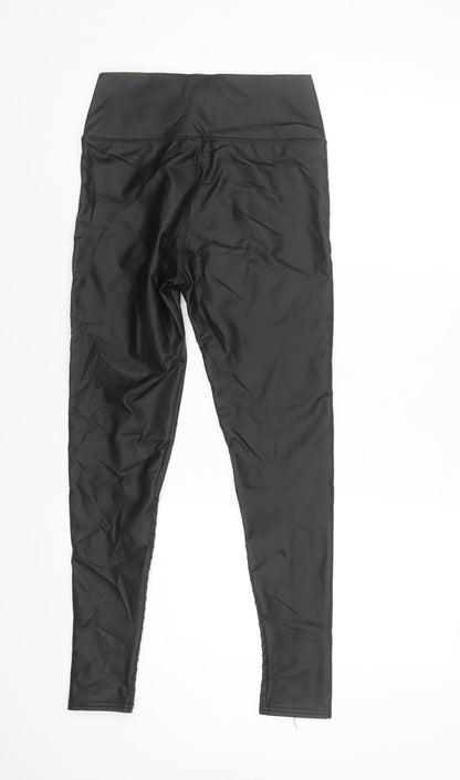 yu & me Paris Womens Black Faux Leather High Rise Leggings S