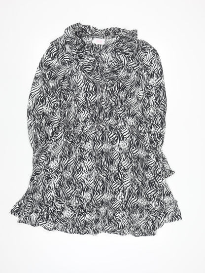 Savida Women’s Black Zebra Print Short A-Line Dress Size 10