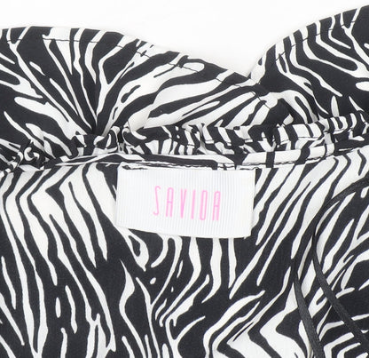 Savida Women’s Black Zebra Print Short A-Line Dress Size 10
