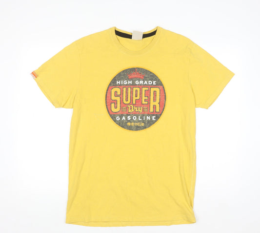 Superdry Men’s Yellow Vintage Gasoline Graphic T-Shirt Size L