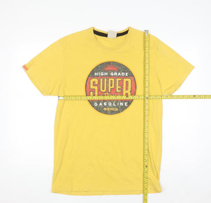 Superdry Men’s Yellow Vintage Gasoline Graphic T-Shirt Size L
