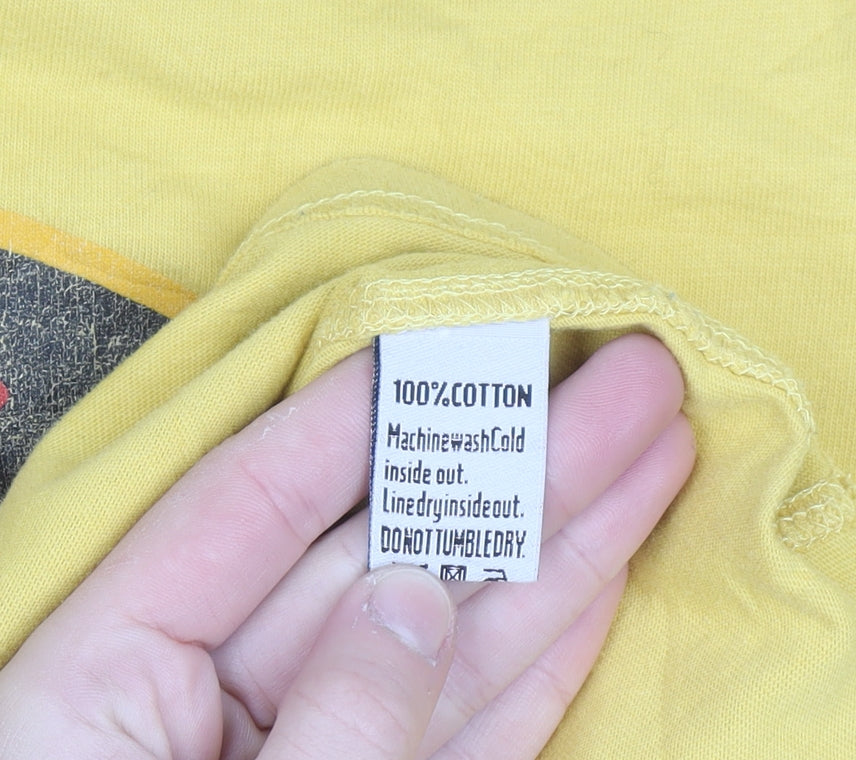 Superdry Men’s Yellow Vintage Gasoline Graphic T-Shirt Size L