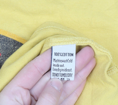 Superdry Men’s Yellow Vintage Gasoline Graphic T-Shirt Size L