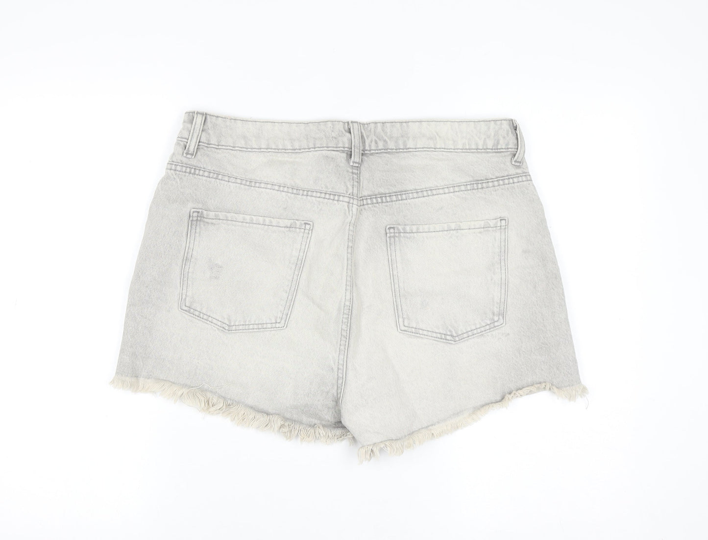 Primark Women’s Grey Cut-Off Denim Shorts Size 14