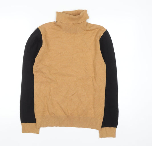 Rowen Avenue Men's Beige Roll Neck Jumper Size M Long Sleeve Knit