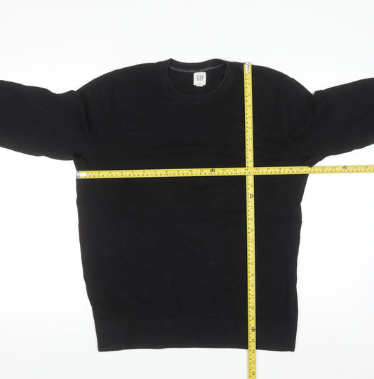 GAP Men's Black Cotton Crew Neck Pullover Jumper Size M