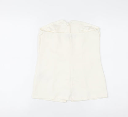 Primark Women Ivory Sleeveless Button Blouse Size S