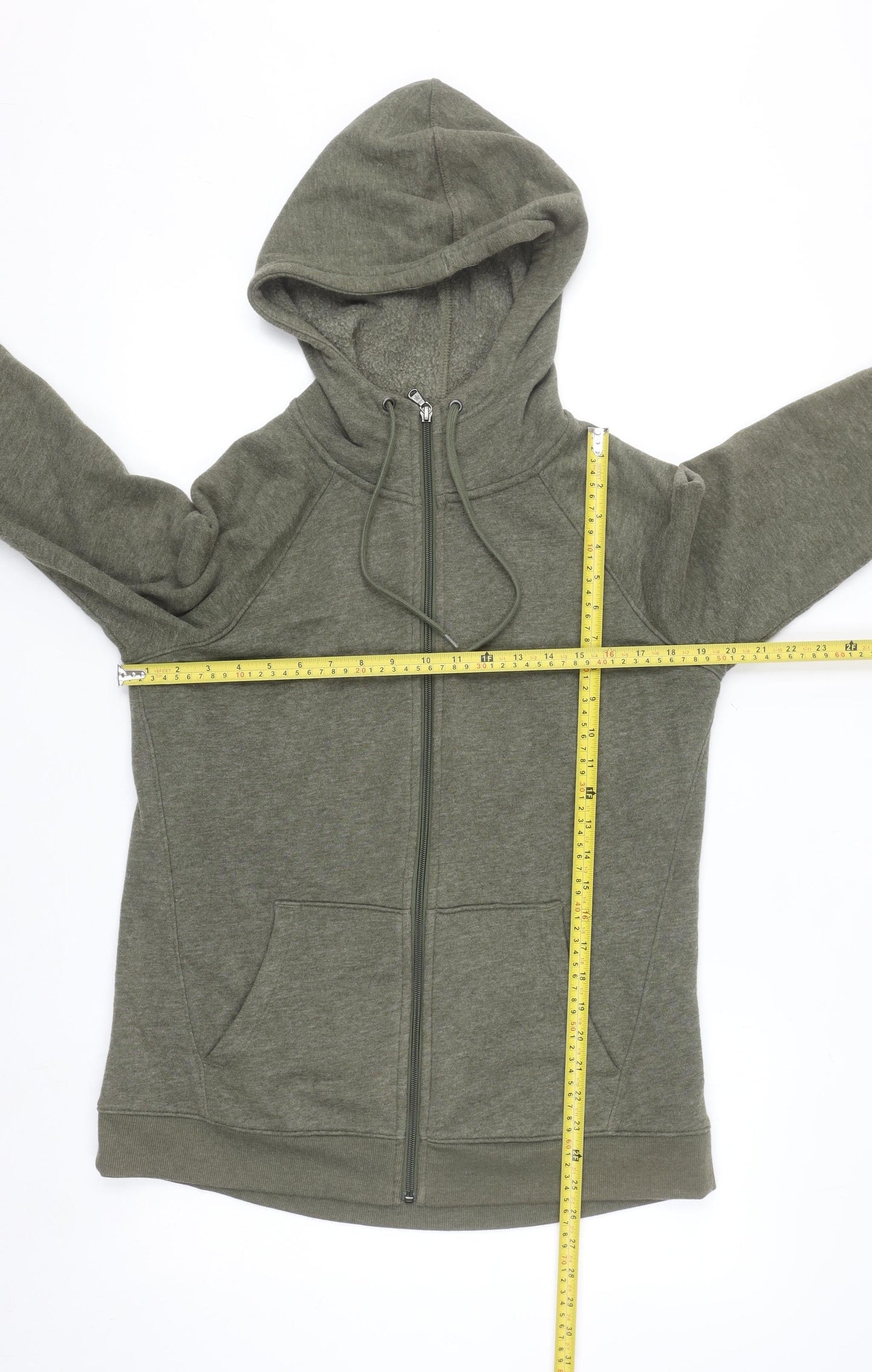 Tek Gear Men's Green Full Zip Fleece Hoodie Size M