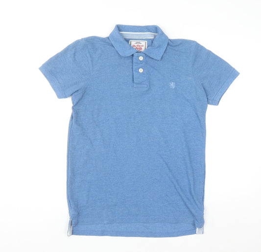 The Classic Polo Men's Blue Short Sleeve Cotton Blend Polo Shirt Size M