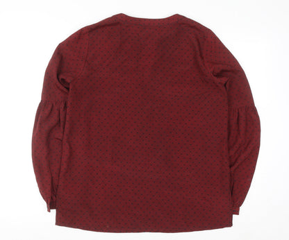 Michael Michael Kors Women's Red Geometric Zip Tunic Blouse XS