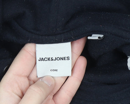 Jack & Jones Men's Black XL Pullover Hoodie with Graphic Print