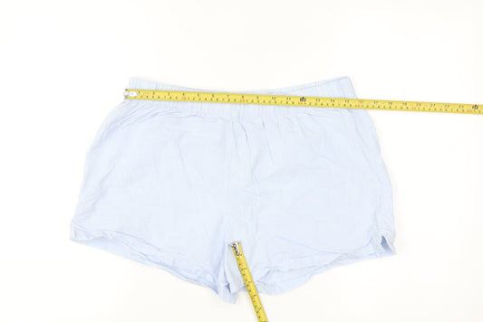 Primark Women Light Blue Cotton Casual Shorts UK 12/14 Medium