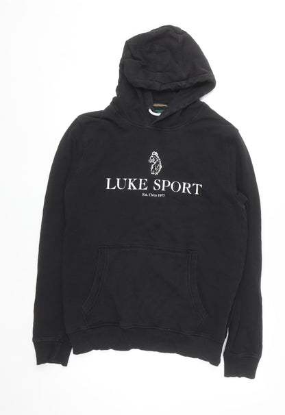 Luke Sport Men's Black XL Pullover Hoodie with Logo Print