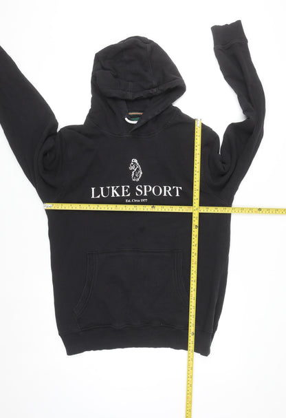 Luke Sport Men's Black XL Pullover Hoodie with Logo Print
