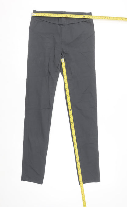Vila Women Grey Slim Fit Stretch Leggings M Cotton Blend