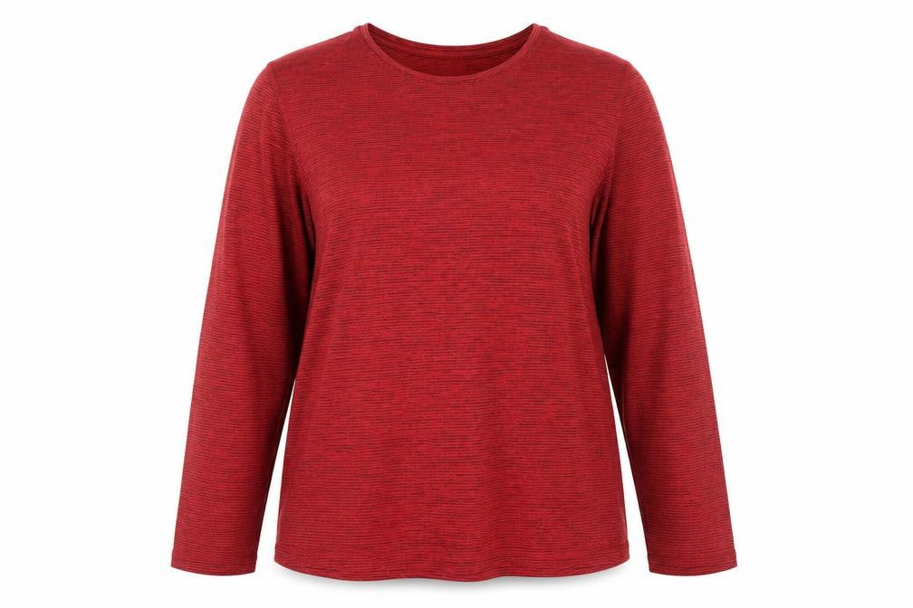 Athletic Works Womens Red Long Sleeve Active T-Shirt Size L 12-14