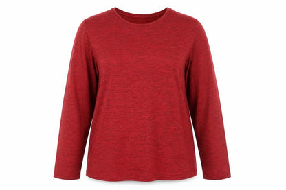 Athletic Works Womens Red Long Sleeve Active T-Shirt Size L 12-14