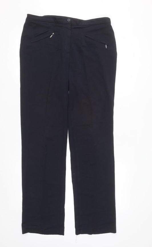 Marks and Spencer Women Blue Size 12 Slim Leg Trousers