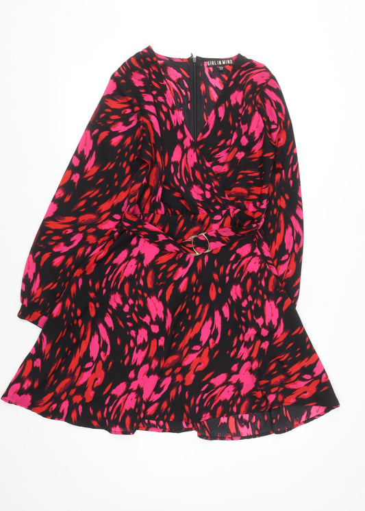 Girl In Mind Women’s Multicoloured Size 10 Wrap Mini Dress
