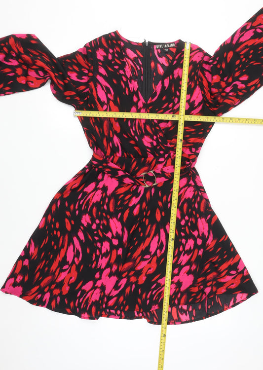 Girl In Mind Women’s Multicoloured Size 10 Wrap Mini Dress