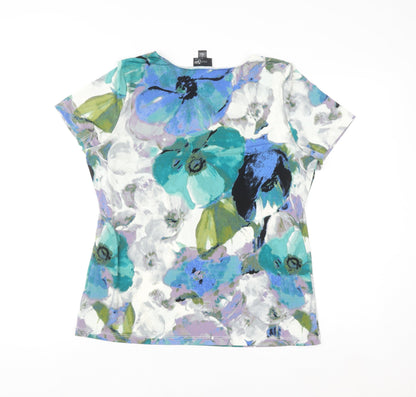 East 5th Essentials Women's Multicoloured Floral Short Sleeve T-Shirt L