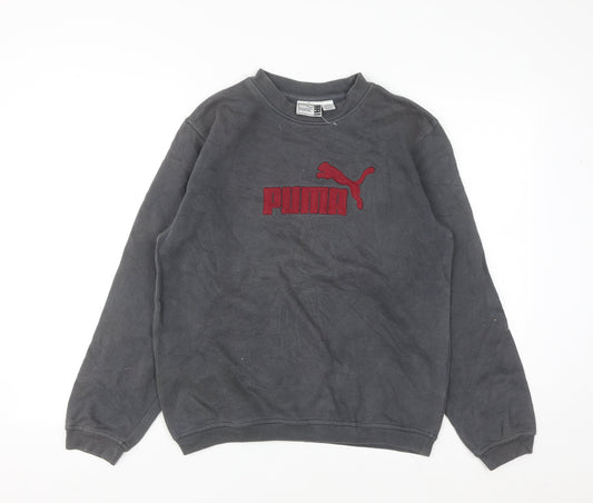 Puma Men’s Grey XL Crew Neck Pullover Sweatshirt Logo Fleece