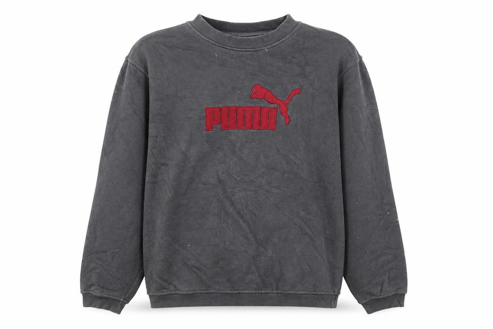 Puma Men’s Grey XL Crew Neck Pullover Sweatshirt Logo Fleece