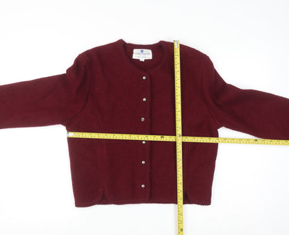 English Sports Shops Women's Red Wool Cardigan Size 12