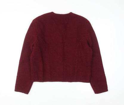 English Sports Shops Women's Red Wool Cardigan Size 12