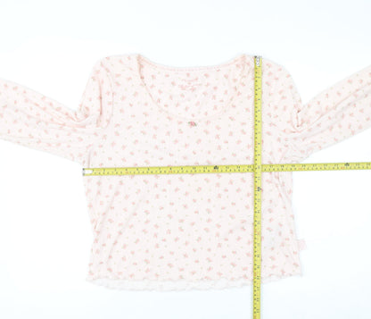 Primark Women Pink Floral Long Sleeve Pyjama Top Size 18-20
