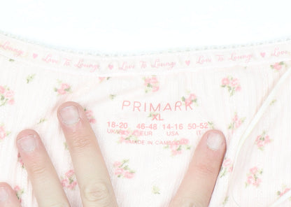 Primark Women Pink Floral Long Sleeve Pyjama Top Size 18-20