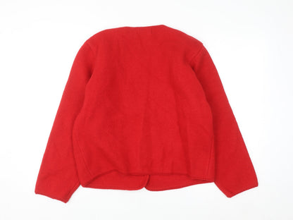 Carroll Reed Women Red Wool Knit Cardigan L Vintage Classic