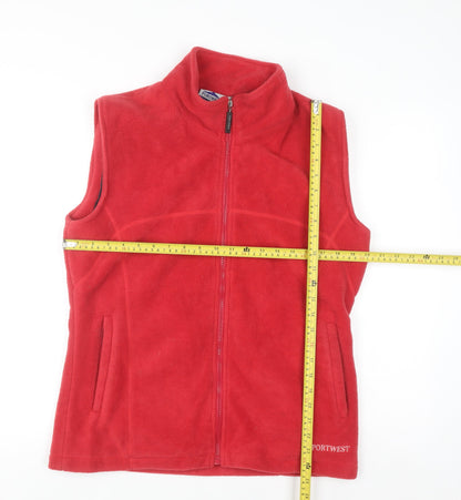 Portwest Men's Red Fleece Bodywarmer Waistcoat Size L