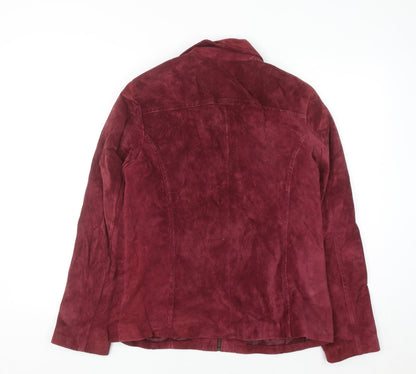 Liz Claiborne Women's Red Suede Full Zip Jacket Size 12
