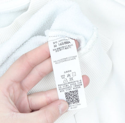 Li-Ning Womens White Pullover Sweatshirt Size 12 Cotton Blend