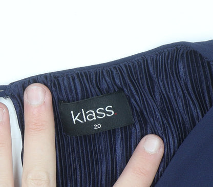 Klass Women Navy Blue Asymmetrical Sleeveless Blouse Size 20