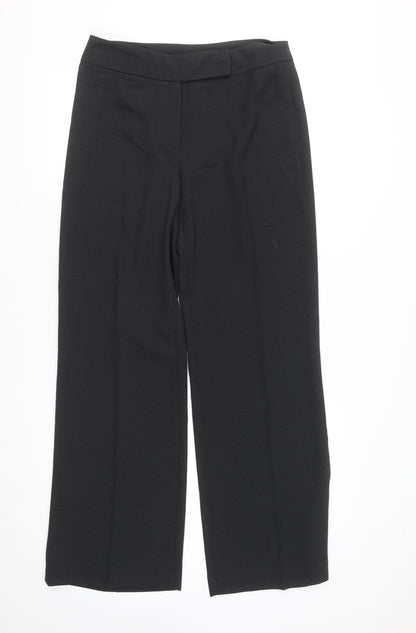 Dunnes Stores Womens Black Straight Leg Trousers Size 10 Regular Fit