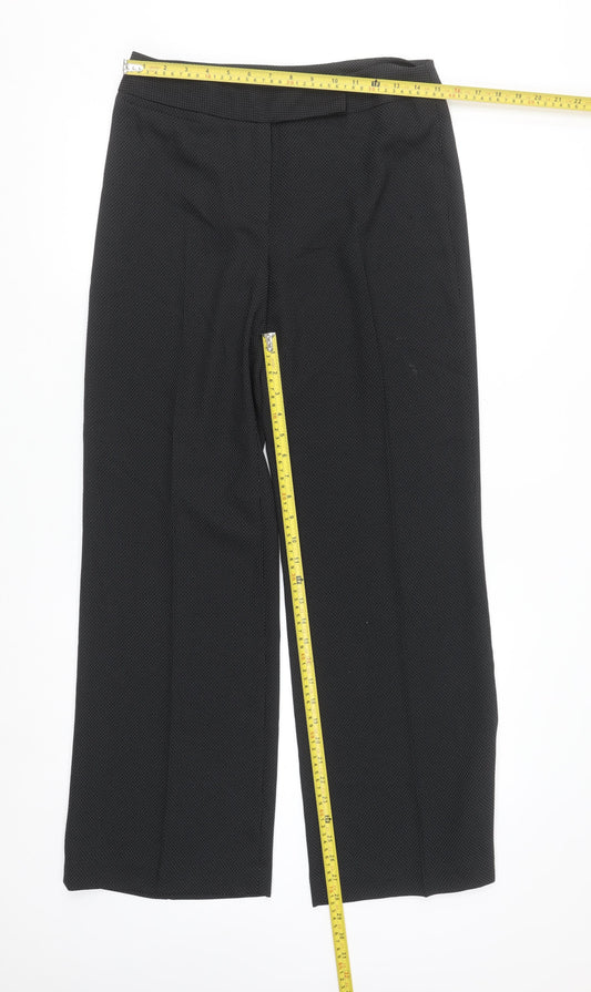 Dunnes Stores Womens Black Straight Leg Trousers Size 10 Regular Fit
