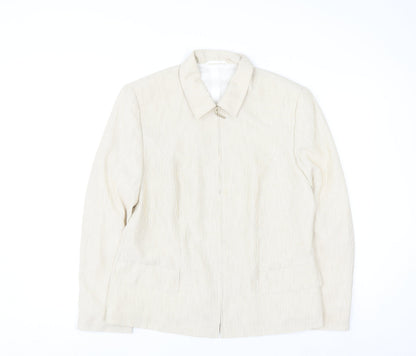 Gerry Weber Women's Beige Classic Suit Jacket Size 16 Polyester Lined