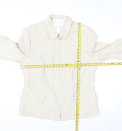 Gerry Weber Women's Beige Classic Suit Jacket Size 16 Polyester Lined