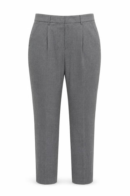 F&F Women's Grey Pleated Straight Leg Trousers UK 10